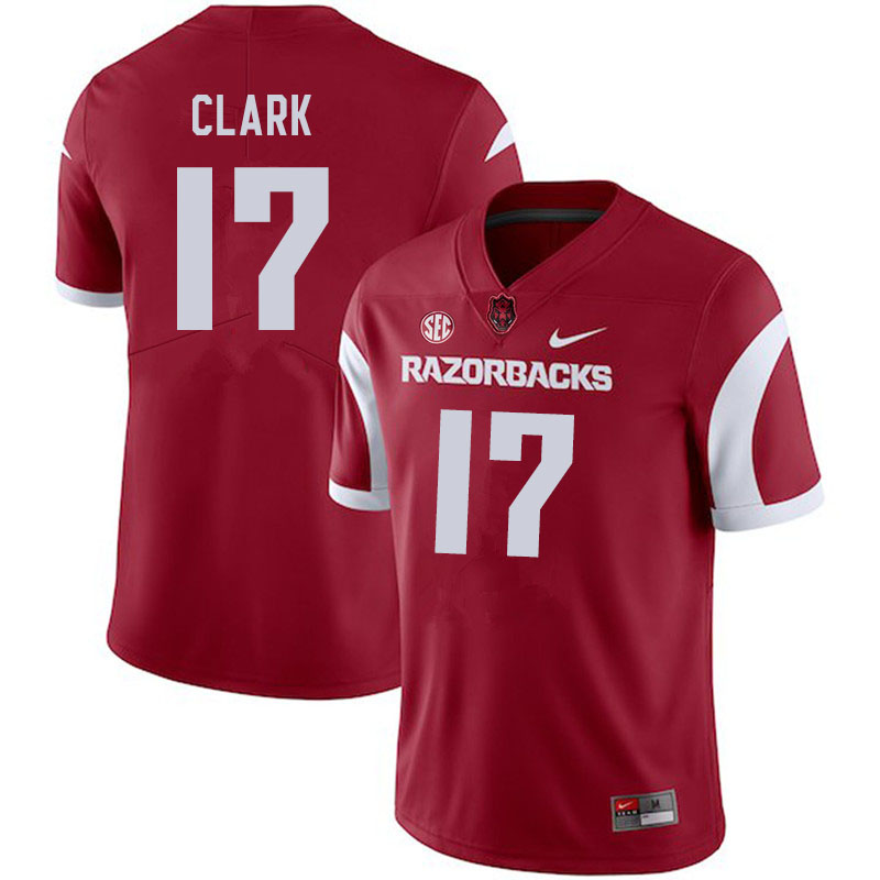 Men #17 Hudson Clark Arkansas Razorbacks College Football Jerseys Sale-Cardinal - Click Image to Close